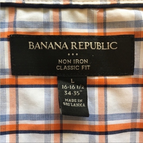BANANA REPUBLIC Shirt Non Iron Classic Fit 
Size L 16-16 1/2 34-35” - Picture 5 of 5